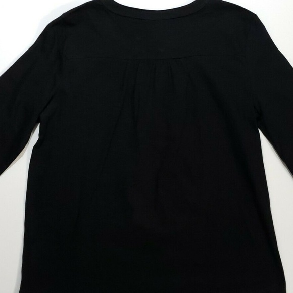 NWT Style & Co Petite PSmall Lace-Front Henley Top - Picture 3 of 8